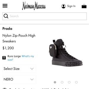 Prada Nylon Zip-Pouch Sneakers
